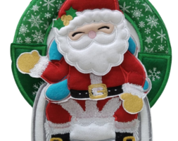 Guirlanda Papai Noel em Cadeira de Rodas